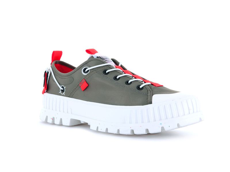 Olive Palladium Pallashock Lo Ticket To Earth Men's Low Tops | USA  2061589-KB