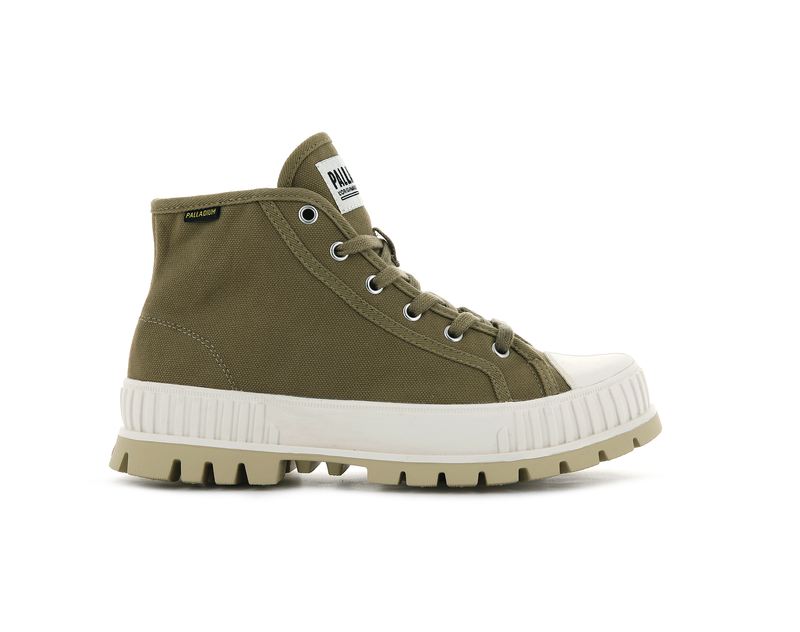 Olive Palladium Pallashock Mid Og Kids\' High Tops | USA  3027851-LI