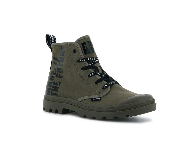 Olive Palladium Pampa Hi Future Kids' Boots | USA  9673512-CT