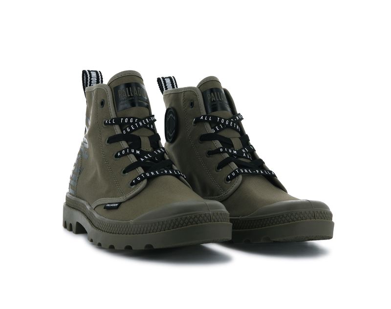 Olive Palladium Pampa Hi Future Kids' Boots | USA  9673512-CT