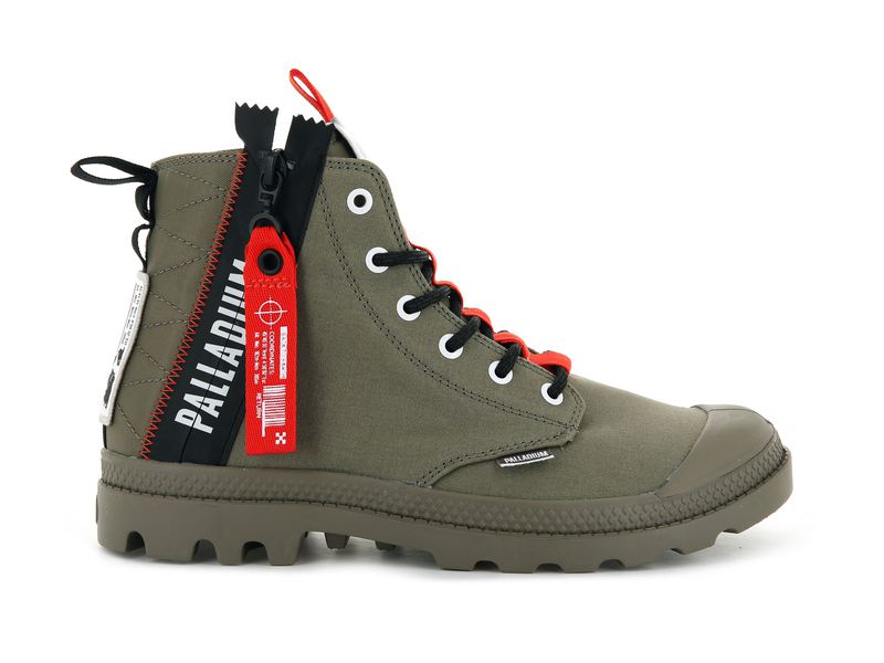 Olive Palladium Pampa Hi Ticket To Earth Men\'s High Tops | USA  5038147-ME