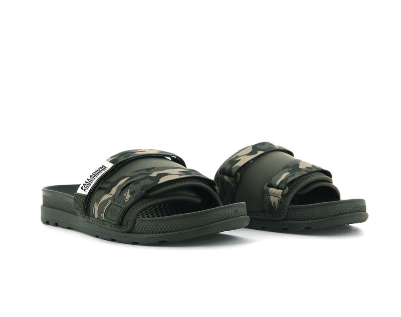 Olive Palladium Solea Kids' Slides | USA  8379451-LU