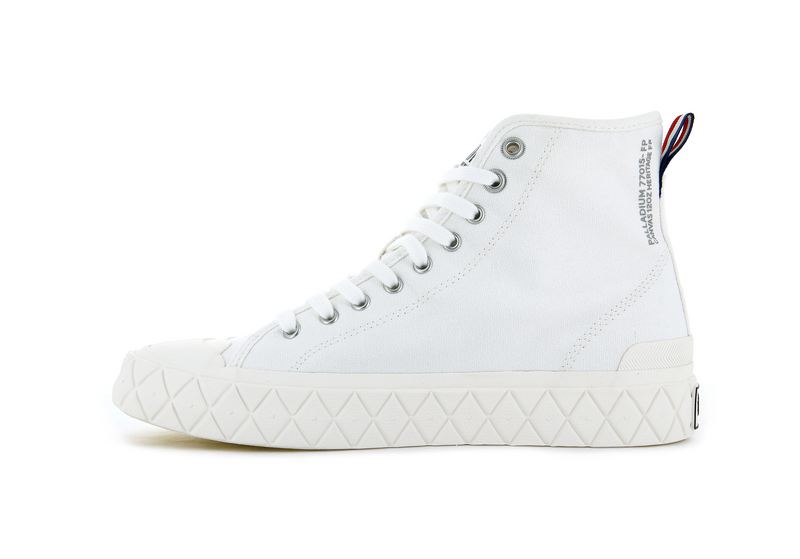 White Palladium Palla Ace Canvas Mid Women's High Tops | USA  7359210-UW