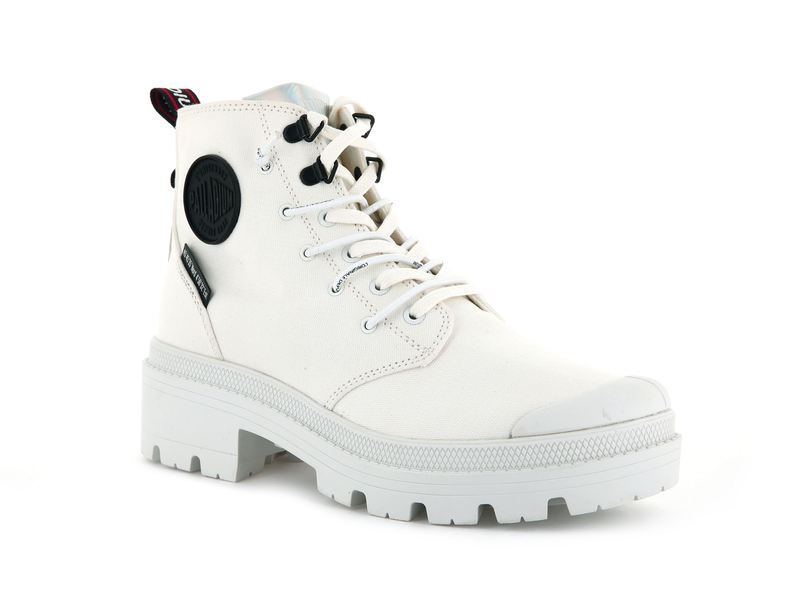 White Palladium Pallabase Metro Women's High Tops | USA  7362801-QX