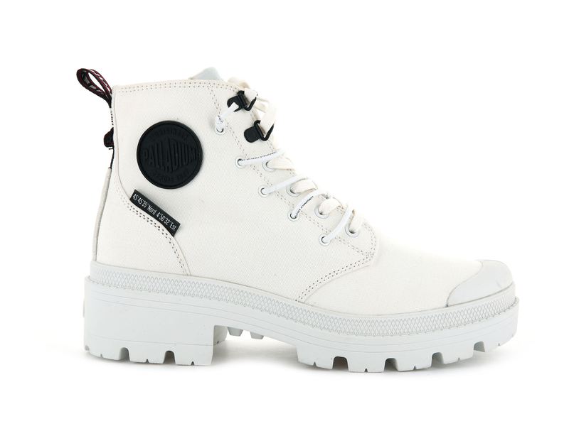 White Palladium Pallabase Metro Women\'s High Tops | USA  7362801-QX