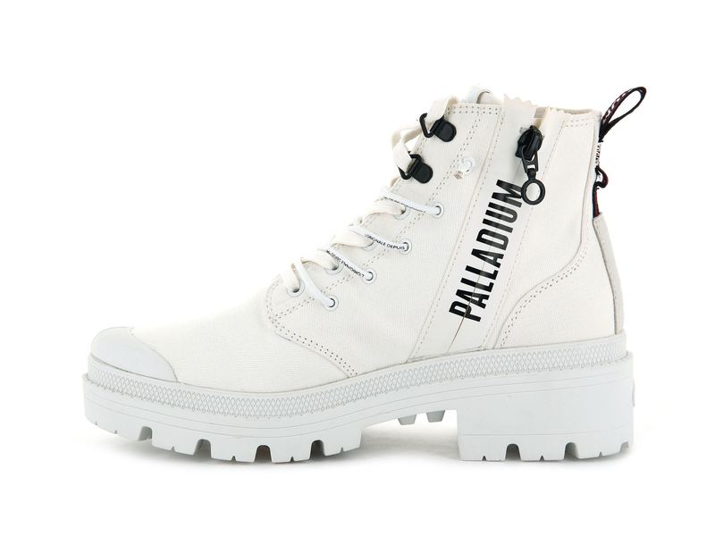 White Palladium Pallabase Metro Women's Boots | USA  7804321-NF