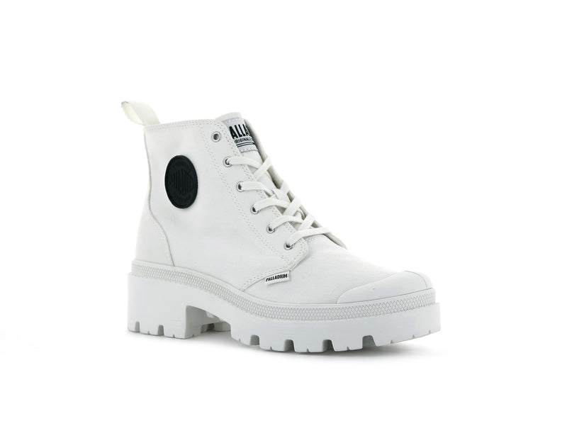 White Palladium Pallabase Twill Women's High Tops | USA  7159203-JL