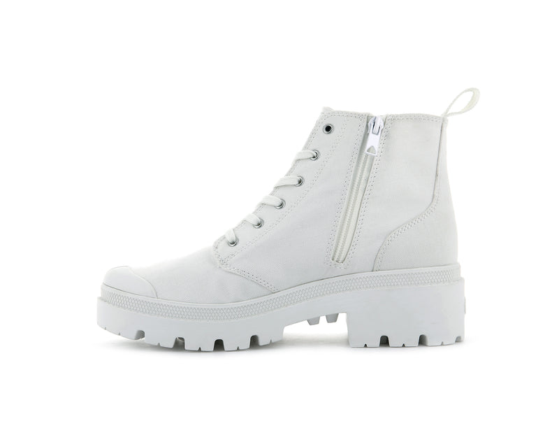 White Palladium Pallabase Twill Women's High Tops | USA  7159203-JL