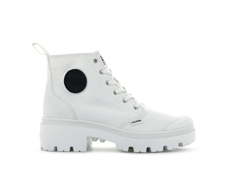 White Palladium Pallabase Twill Women\'s High Tops | USA  7159203-JL