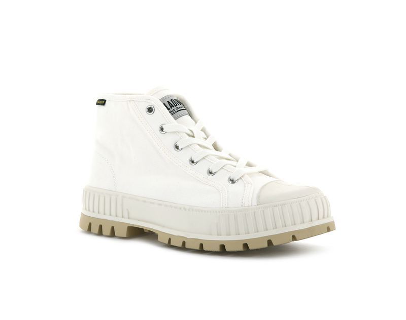 White Palladium Pallashock Mid Og Men's High Tops | USA  7263045-IN