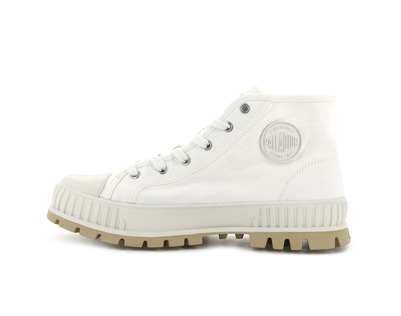 White Palladium Pallashock Mid Og Men's High Tops | USA  7263045-IN