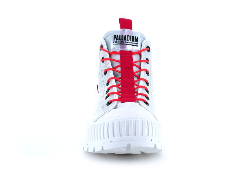 White Palladium Pallashock Mid Ticket To Earth Women's High Tops | USA  2567019-GV