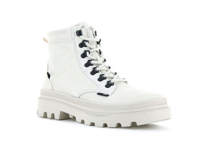 White Palladium Pallatrooper Hiker Nubuck Women's High Tops | USA  2359760-ZX