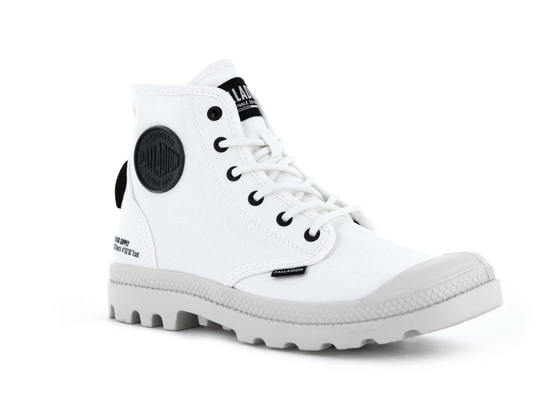 White Palladium Pampa Hi Htg Supply Kids' Boots | USA  0942576-TM