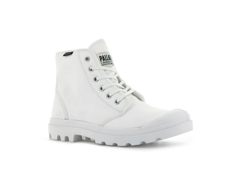 White Palladium Pampa Hi Originale Kids' Boots | USA  9236701-IW