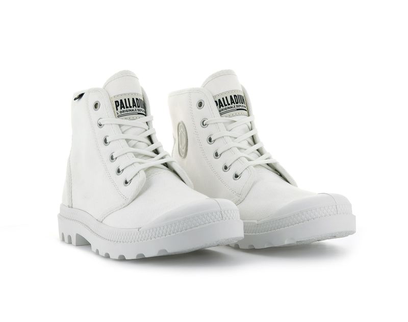 White Palladium Pampa Hi Originale Kids' Boots | USA  9236701-IW