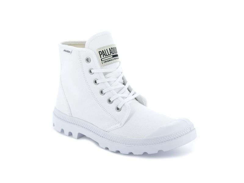 White Palladium Pampa Hi Originale Kids' Boots | USA  9746852-LT