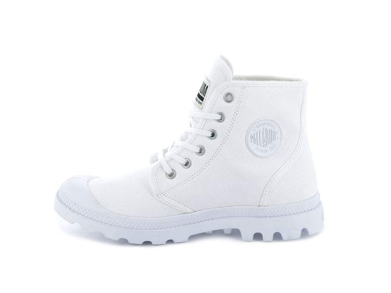 White Palladium Pampa Hi Originale Kids' Boots | USA  9746852-LT