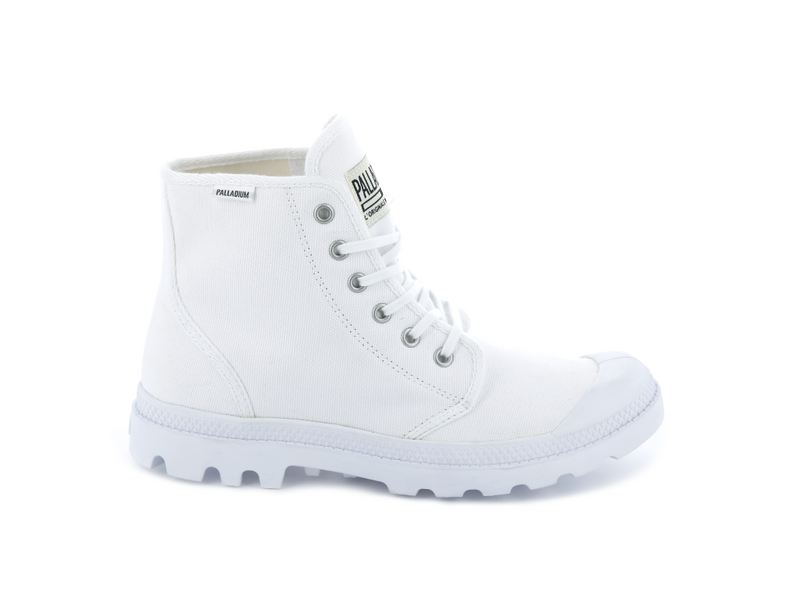 White Palladium Pampa Hi Originale Kids\' Boots | USA  9746852-LT