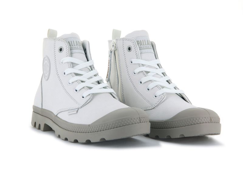 White Palladium Pampa Hi Zip Sl Women's High Tops | USA  5321476-HE