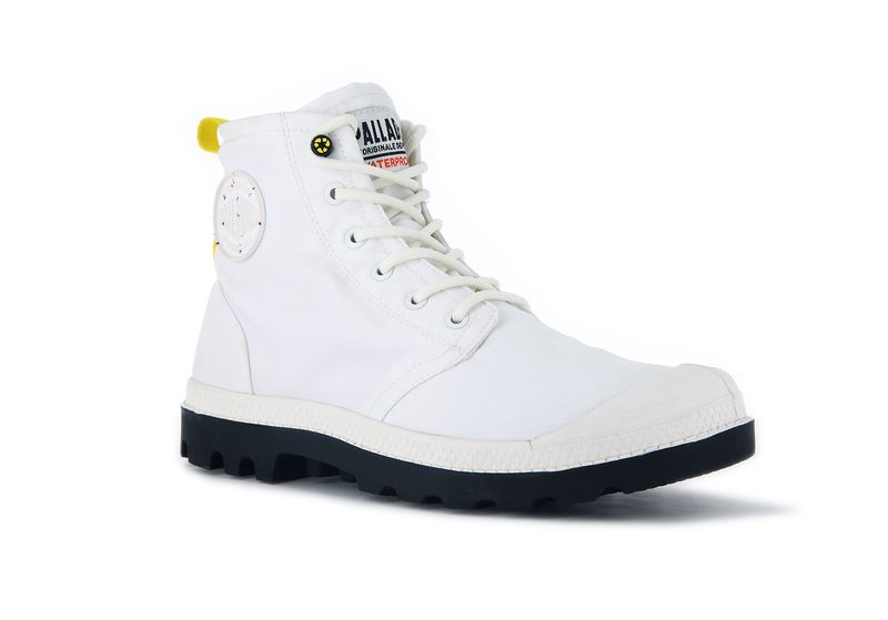 White Palladium Pampa Recycle Waterproof+ 2 Men's High Tops | USA  3497052-KB