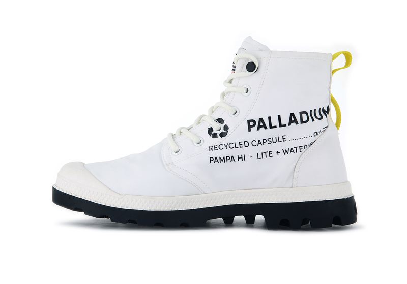 White Palladium Pampa Recycle Waterproof+ 2 Men's High Tops | USA  3497052-KB