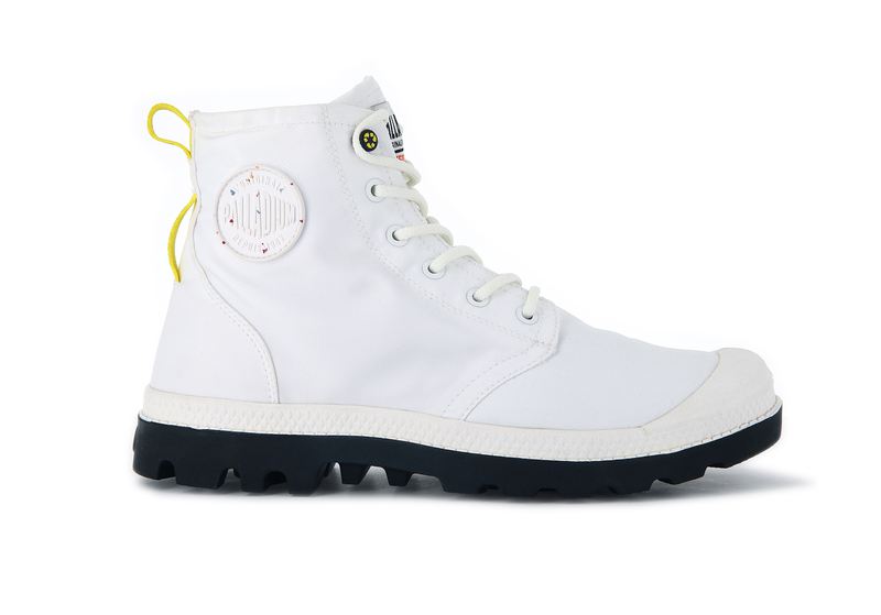 White Palladium Pampa Recycle Waterproof+ 2 Men\'s High Tops | USA  3497052-KB