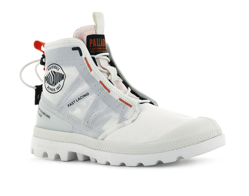 White Palladium Pampa Travel Lite Women's High Tops | USA  7435628-XR