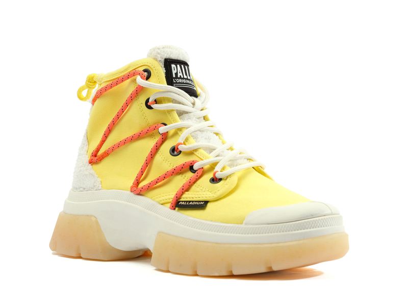 Yellow Palladium Pallawave Lace It Women's High Tops | USA  9780543-ES