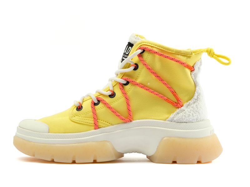 Yellow Palladium Pallawave Lace It Women's High Tops | USA  9780543-ES