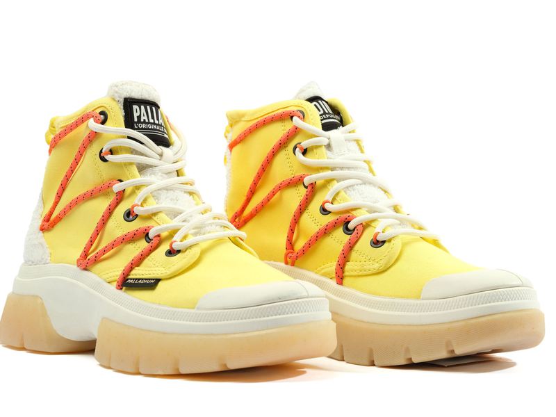 Yellow Palladium Pallawave Lace It Women's High Tops | USA  9780543-ES