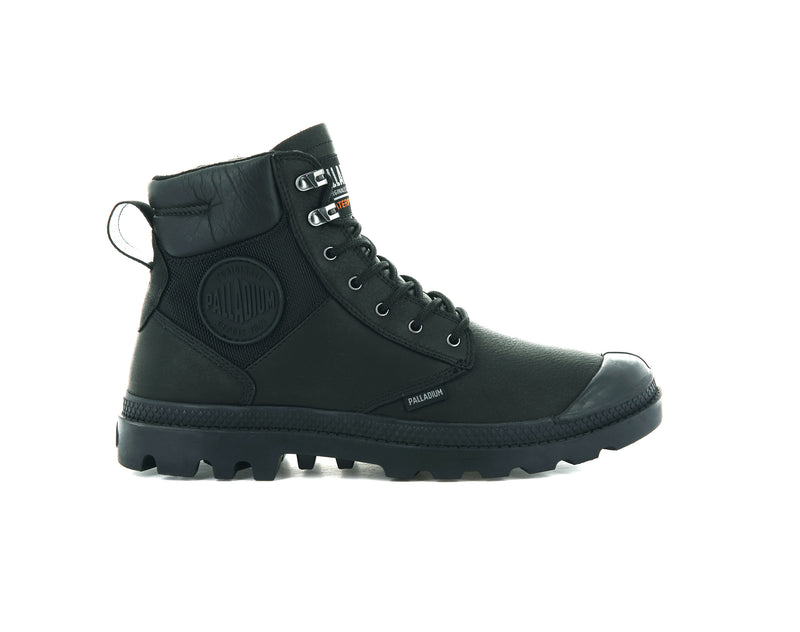 Black Palladium Pampa Shield Wp+ Lth Women's High Tops | USA 0719436-UV