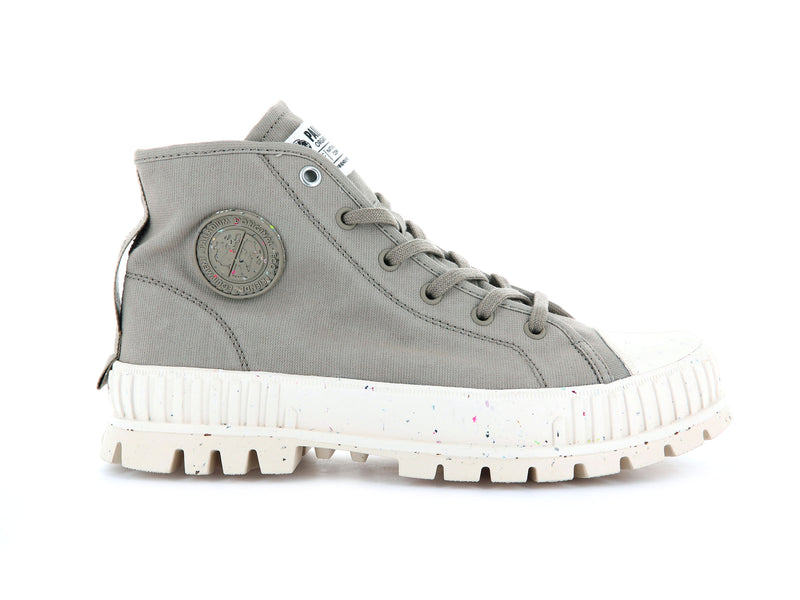 Grey Palladium Pallashock Mid Organic Kids' High Tops | USA 8420391-JL