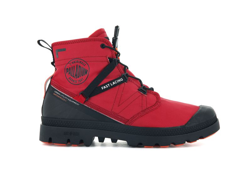 Red Palladium Pampa Travel Lite+ Waterproof Women's High Tops | USA 3612750-EF