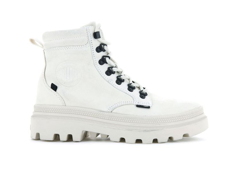 White Palladium Pallatrooper Hiker Nubuck Women's Boots | USA 2483607-PM